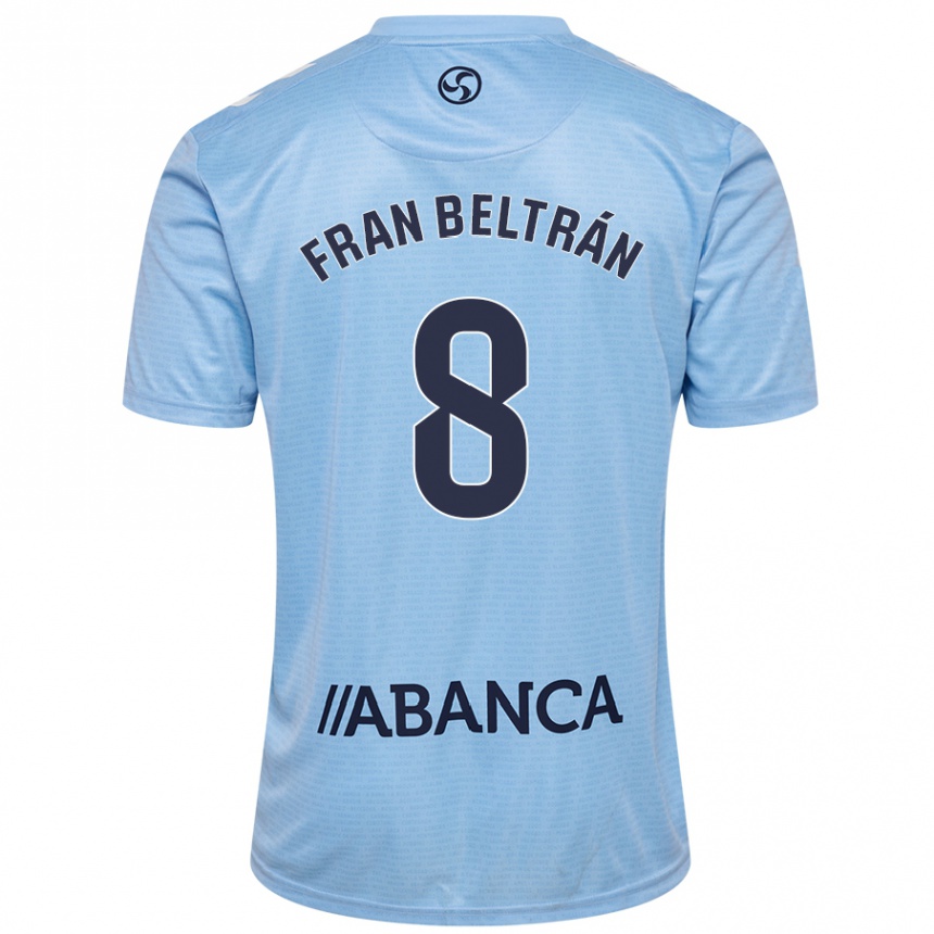 Kinder Fußball Fran Beltrán #8 Himmelblau Heimtrikot Trikot 2024/25 T-Shirt Luxemburg