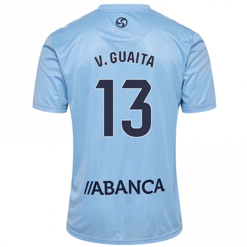 Kinder Fußball Vicente Guaita #13 Himmelblau Heimtrikot Trikot 2024/25 T-Shirt Luxemburg