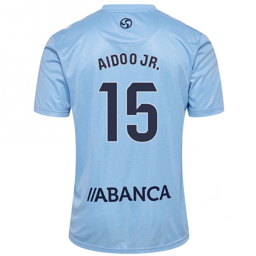 Kinder Fußball Joseph Aidoo #15 Himmelblau Heimtrikot Trikot 2024/25 T-Shirt Luxemburg