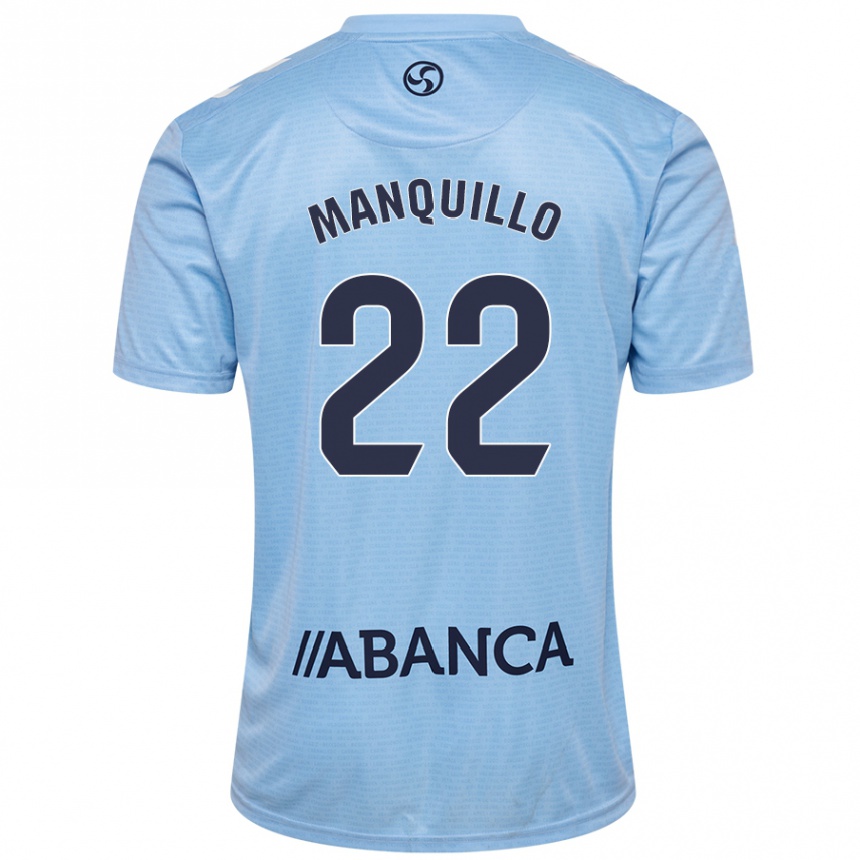 Kinder Fußball Javier Manquillo #22 Himmelblau Heimtrikot Trikot 2024/25 T-Shirt Luxemburg