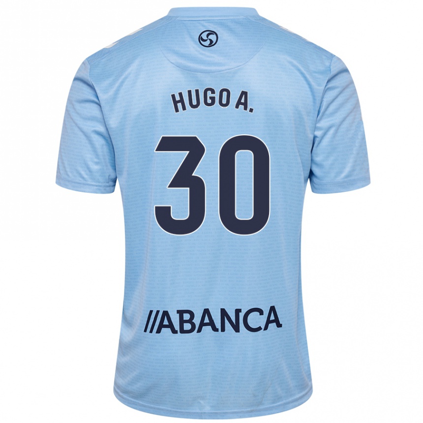 Kinder Fußball Hugo Álvarez #30 Himmelblau Heimtrikot Trikot 2024/25 T-Shirt Luxemburg