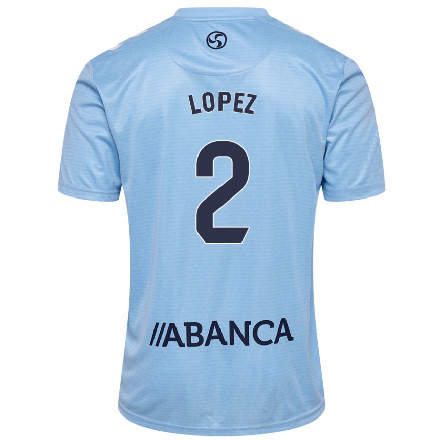 Kinder Fußball Iván López #2 Himmelblau Heimtrikot Trikot 2024/25 T-Shirt Luxemburg