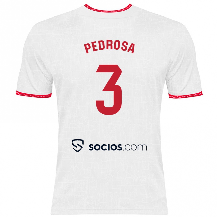 Kinder Fußball Adrià Pedrosa #3 Weiß Rot Heimtrikot Trikot 2024/25 T-Shirt Luxemburg