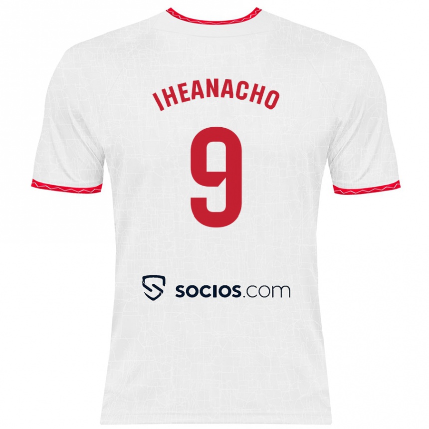 Kinder Fußball Kelechi Iheanacho #9 Weiß Rot Heimtrikot Trikot 2024/25 T-Shirt Luxemburg