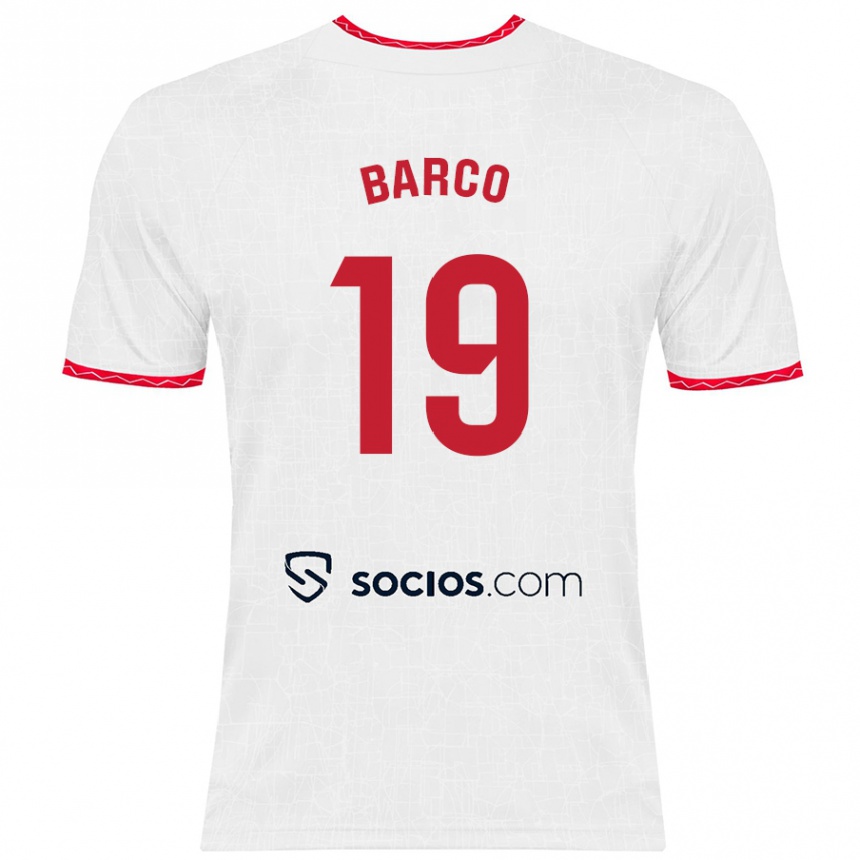 Kinder Fußball Valentin Barco #19 Weiß Rot Heimtrikot Trikot 2024/25 T-Shirt Luxemburg