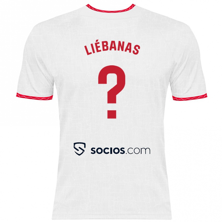 Kinder Fußball José Manuel Liébanas #0 Weiß Rot Heimtrikot Trikot 2024/25 T-Shirt Luxemburg