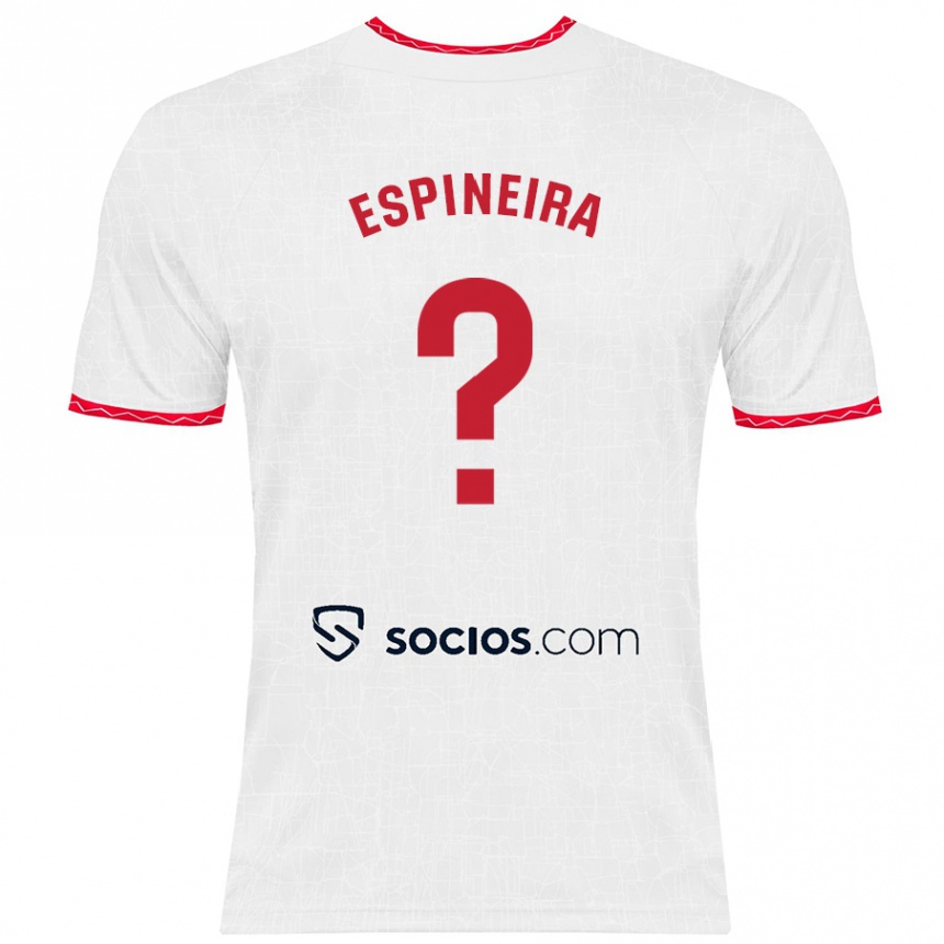 Kinder Fußball Alberto Espiñeira #0 Weiß Rot Heimtrikot Trikot 2024/25 T-Shirt Luxemburg