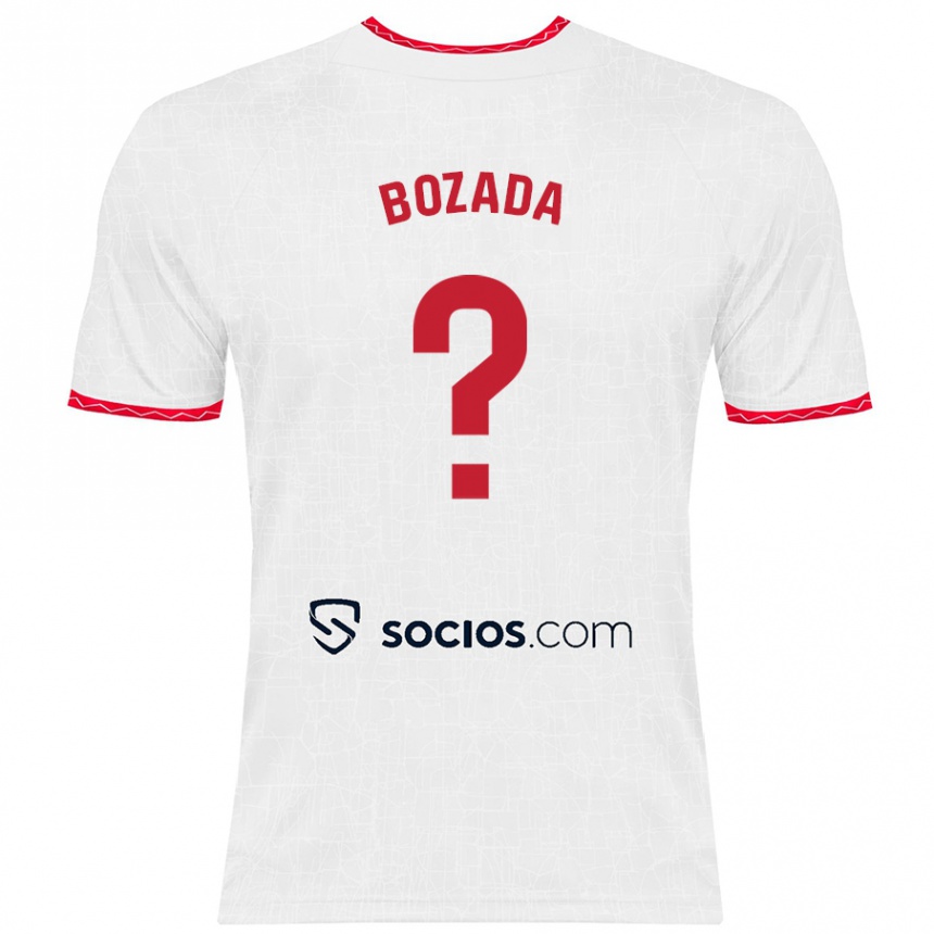 Kinder Fußball José Antonio Bozada #0 Weiß Rot Heimtrikot Trikot 2024/25 T-Shirt Luxemburg