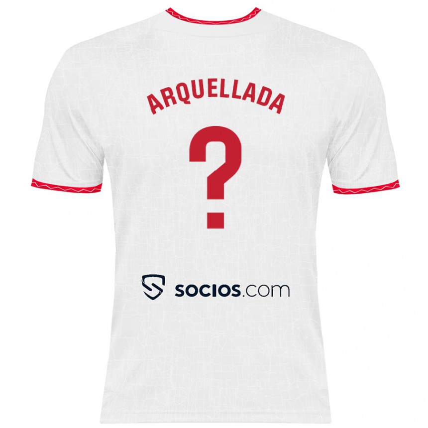 Kinder Fußball Álvaro Arquellada #0 Weiß Rot Heimtrikot Trikot 2024/25 T-Shirt Luxemburg