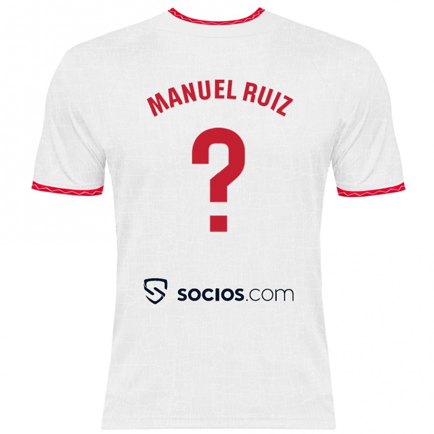 Kinder Fußball José Manuel Ruiz #0 Weiß Rot Heimtrikot Trikot 2024/25 T-Shirt Luxemburg