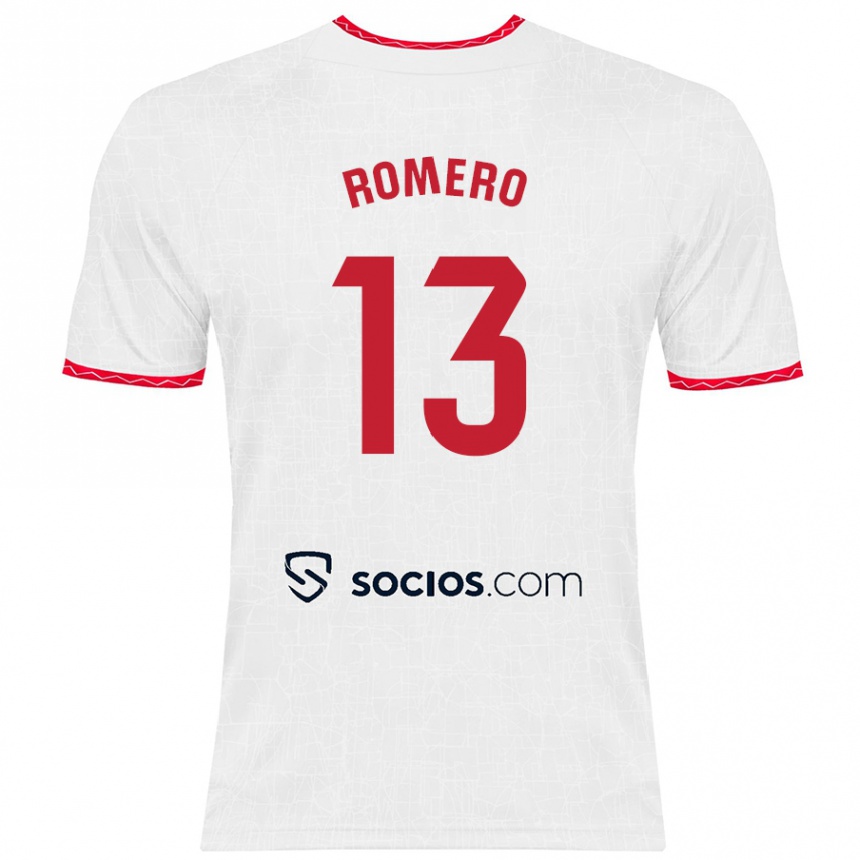 Kinder Fußball Rafael Romero #13 Weiß Rot Heimtrikot Trikot 2024/25 T-Shirt Luxemburg