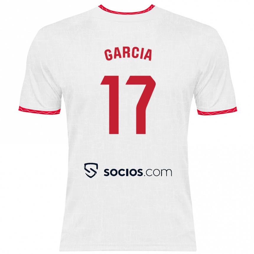 Kinder Fußball Débora García #17 Weiß Rot Heimtrikot Trikot 2024/25 T-Shirt Luxemburg