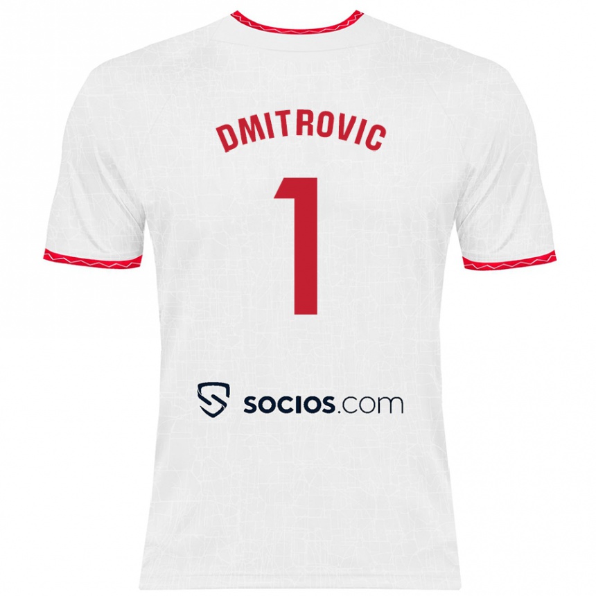 Kinder Fußball Marko Dmitrović #1 Weiß Rot Heimtrikot Trikot 2024/25 T-Shirt Luxemburg