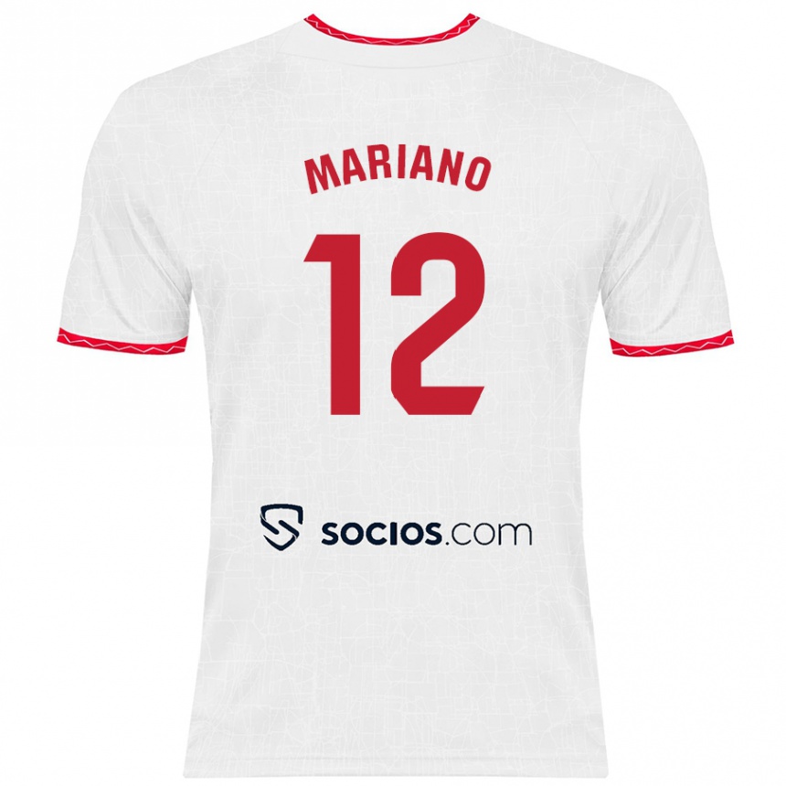 Kinder Fußball Mariano Diaz #12 Weiß Rot Heimtrikot Trikot 2024/25 T-Shirt Luxemburg