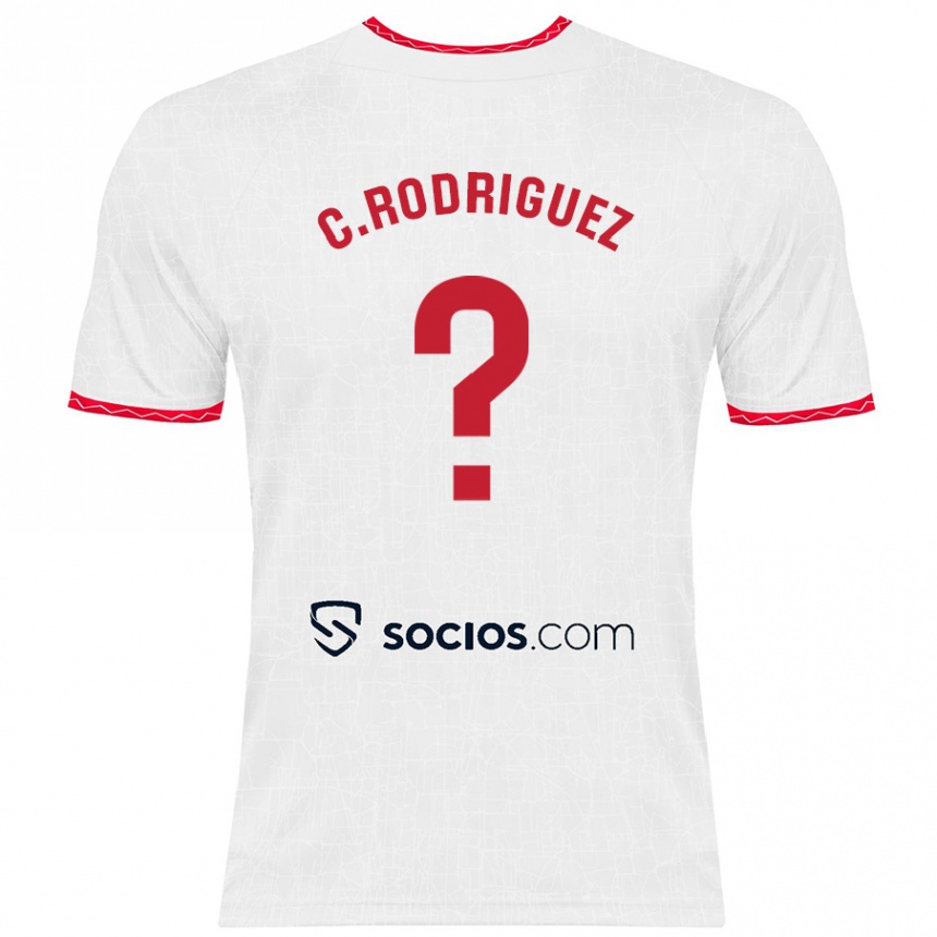 Kinder Fußball Carlos Rodríguez #0 Weiß Rot Heimtrikot Trikot 2024/25 T-Shirt Luxemburg