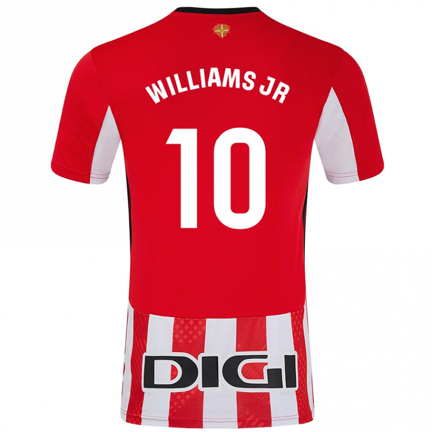 Kinder Fußball Nico Williams #10 Rot Weiß Heimtrikot Trikot 2024/25 T-Shirt Luxemburg