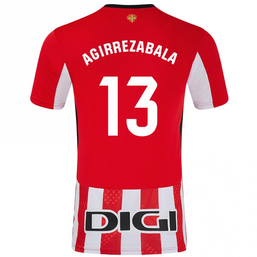 Kinder Fußball Julen Agirrezabala #13 Rot Weiß Heimtrikot Trikot 2024/25 T-Shirt Luxemburg