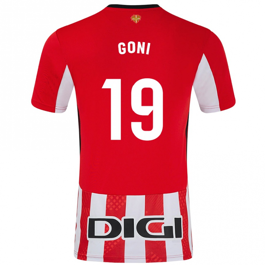 Kinder Fußball Marcos Goñi #19 Rot Weiß Heimtrikot Trikot 2024/25 T-Shirt Luxemburg