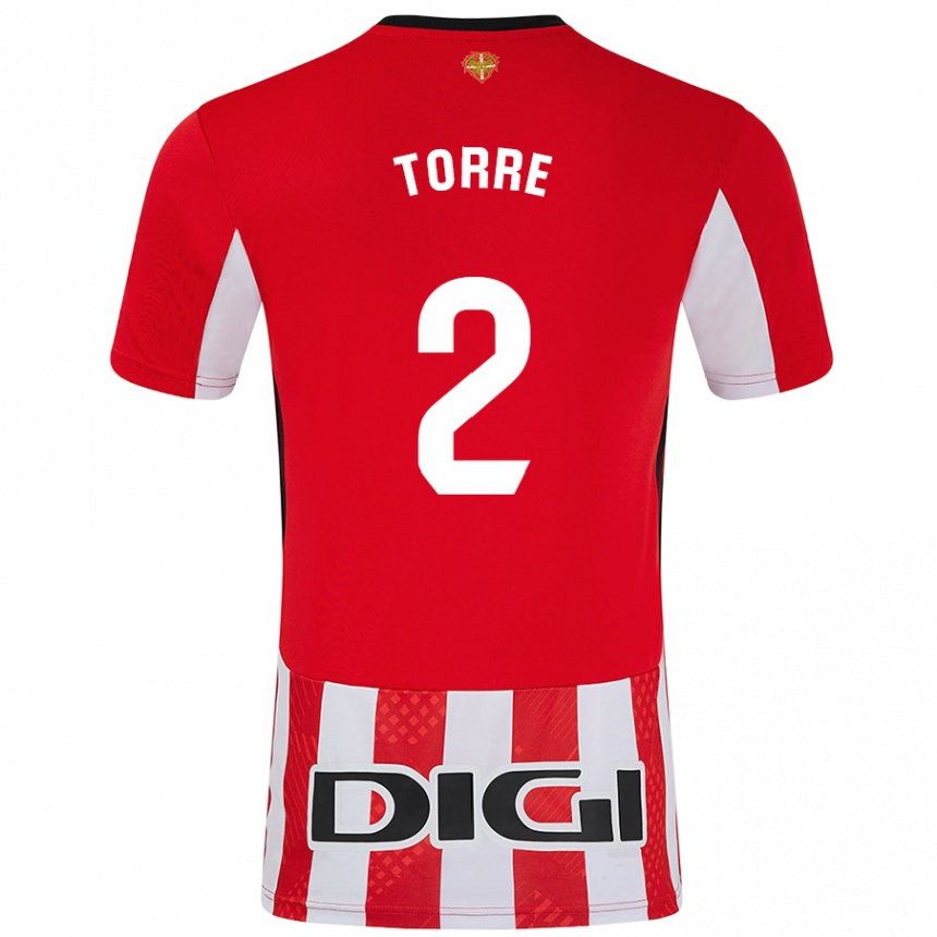 Kinder Fußball Maddi Torre #2 Rot Weiß Heimtrikot Trikot 2024/25 T-Shirt Luxemburg