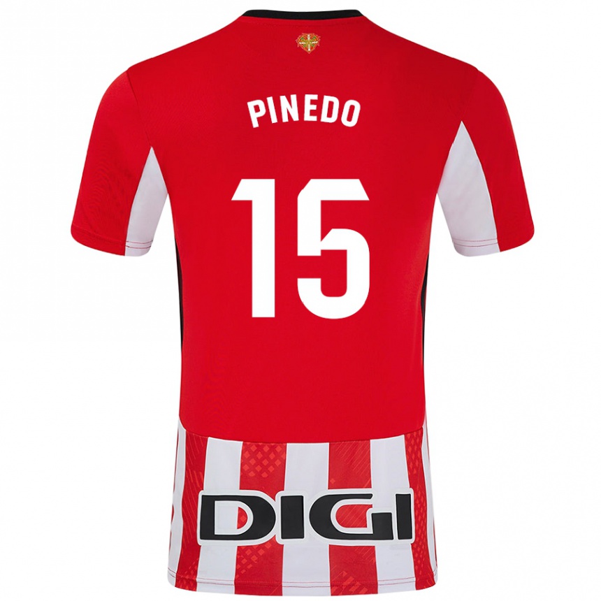 Kinder Fußball Clara Pinedo Castresana #15 Rot Weiß Heimtrikot Trikot 2024/25 T-Shirt Luxemburg