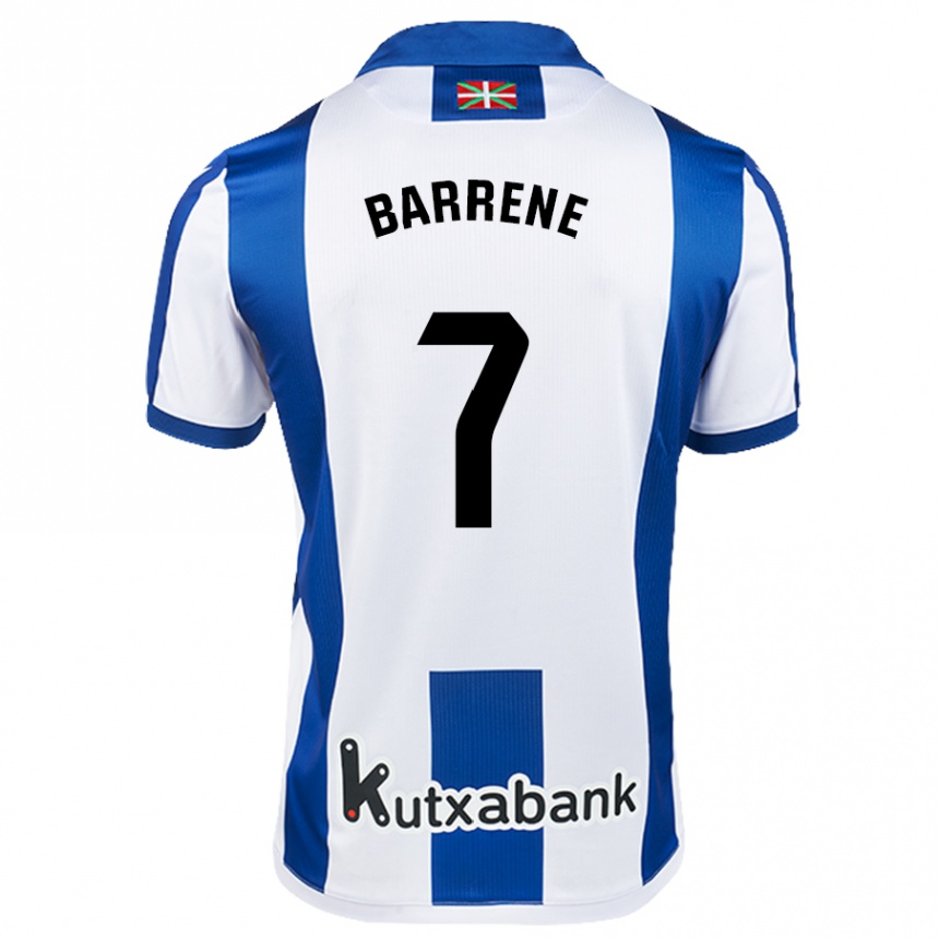 Kinder Fußball Ander Barrene #7 Weiß Blau Heimtrikot Trikot 2024/25 T-Shirt Luxemburg