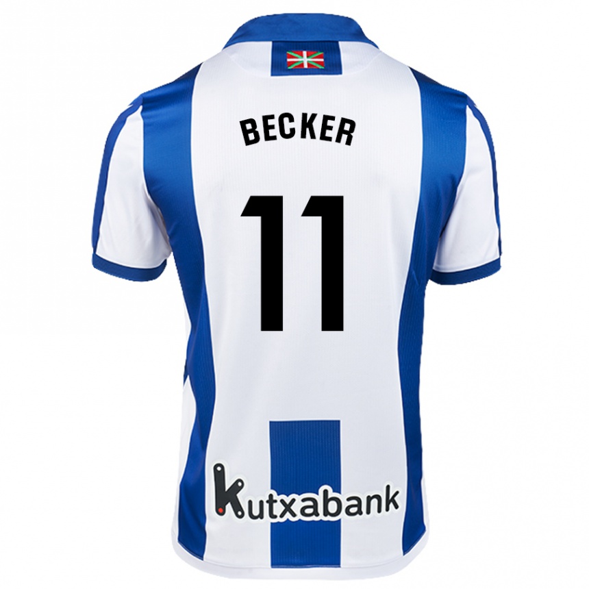 Kinder Fußball Sheraldo Becker #11 Weiß Blau Heimtrikot Trikot 2024/25 T-Shirt Luxemburg