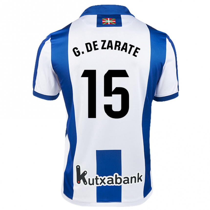 Kinder Fußball Urko González De Zarate #15 Weiß Blau Heimtrikot Trikot 2024/25 T-Shirt Luxemburg