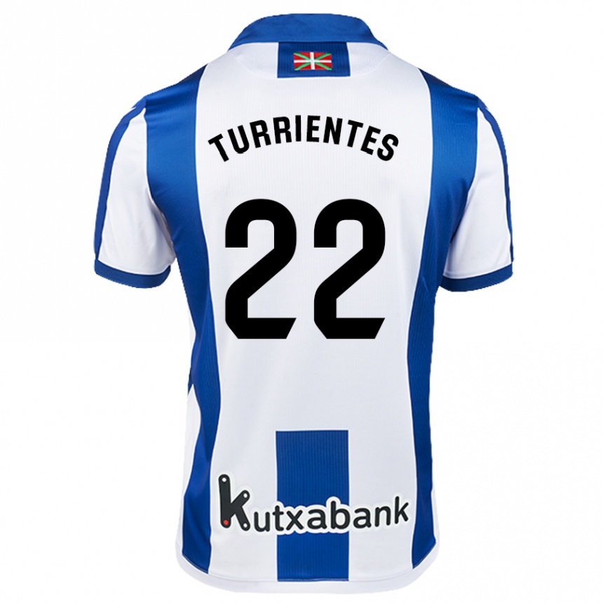 Kinder Fußball Beñat Turrientes #22 Weiß Blau Heimtrikot Trikot 2024/25 T-Shirt Luxemburg