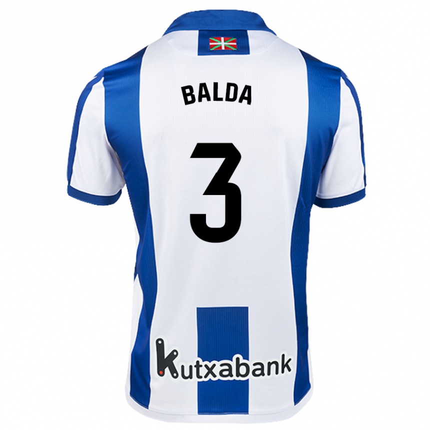 Kinder Fußball Jon Balda #3 Weiß Blau Heimtrikot Trikot 2024/25 T-Shirt Luxemburg