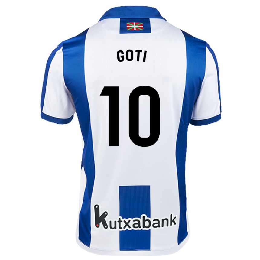 Kinder Fußball Mikel Goti #10 Weiß Blau Heimtrikot Trikot 2024/25 T-Shirt Luxemburg