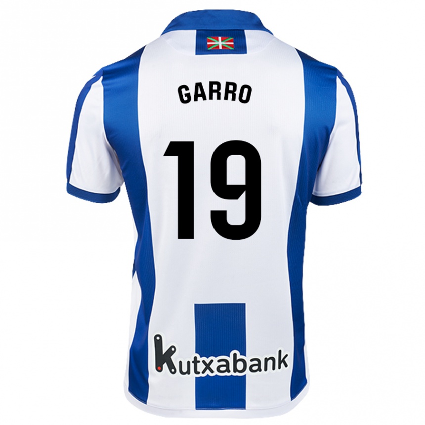 Kinder Fußball Jon Garro #19 Weiß Blau Heimtrikot Trikot 2024/25 T-Shirt Luxemburg