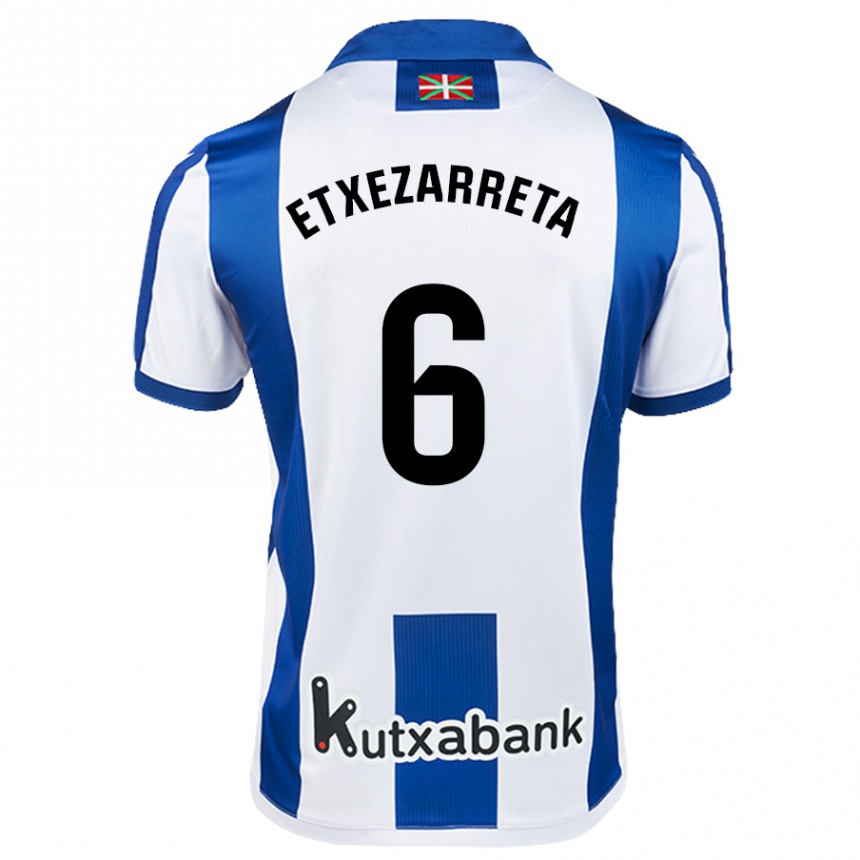 Kinder Fußball Ane Etxezarreta Aierbe #6 Weiß Blau Heimtrikot Trikot 2024/25 T-Shirt Luxemburg