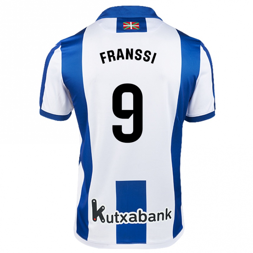 Kinder Fußball Sanni Maija Franssi #9 Weiß Blau Heimtrikot Trikot 2024/25 T-Shirt Luxemburg