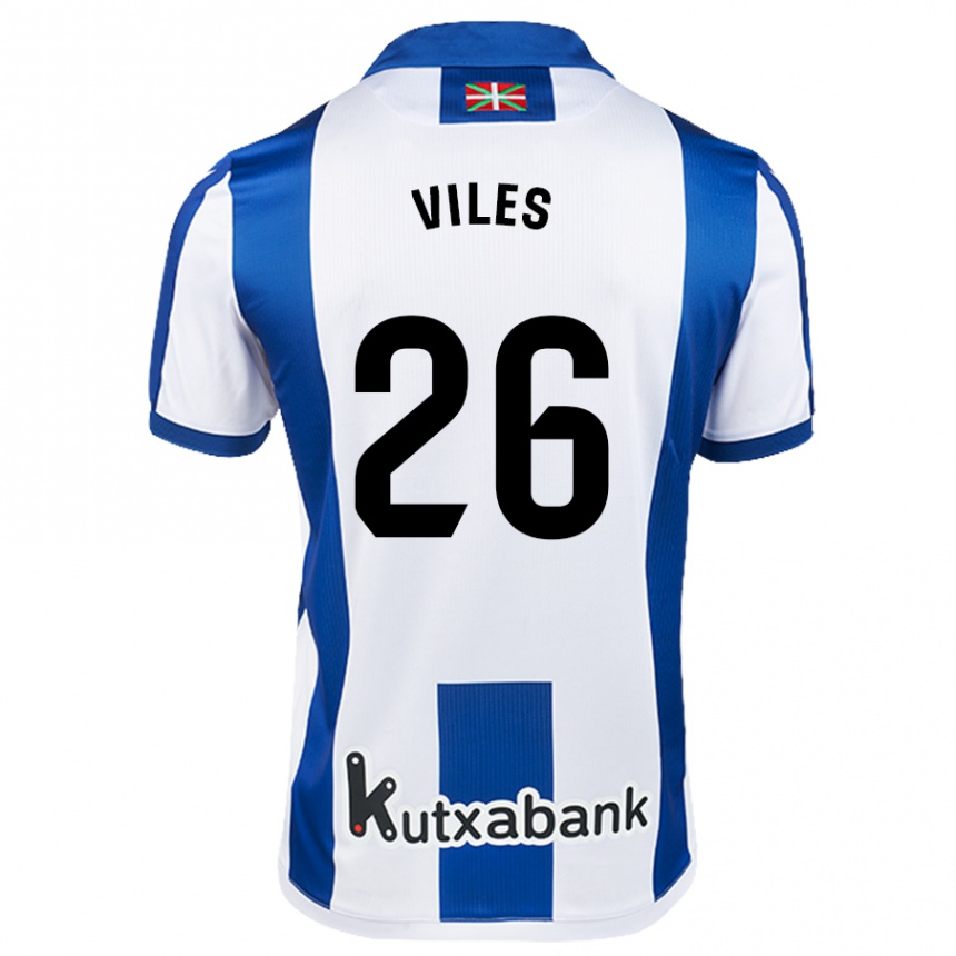 Kinder Fußball Elene Viles #26 Weiß Blau Heimtrikot Trikot 2024/25 T-Shirt Luxemburg