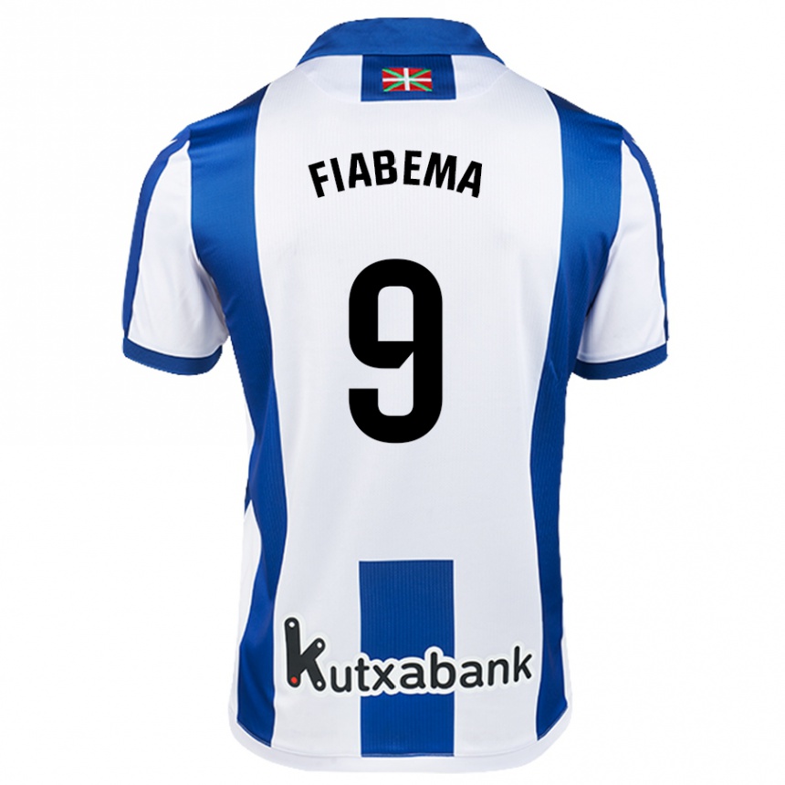 Kinder Fußball Bryan Fiabema #9 Weiß Blau Heimtrikot Trikot 2024/25 T-Shirt Luxemburg