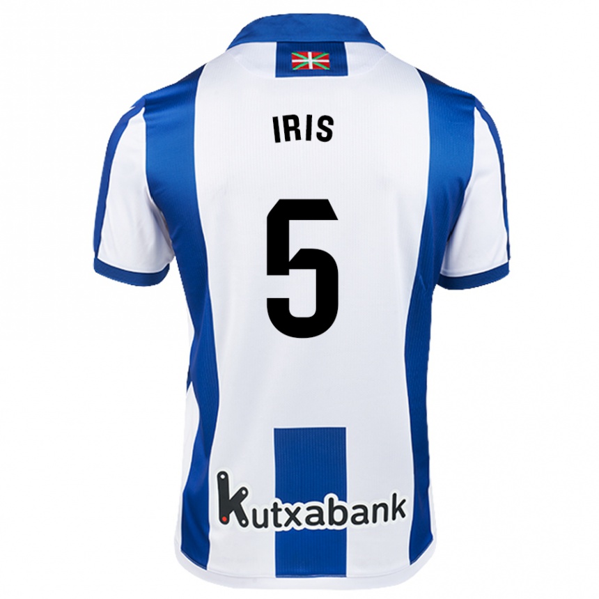 Kinder Fußball Iris Arnaiz Gil #5 Weiß Blau Heimtrikot Trikot 2024/25 T-Shirt Luxemburg