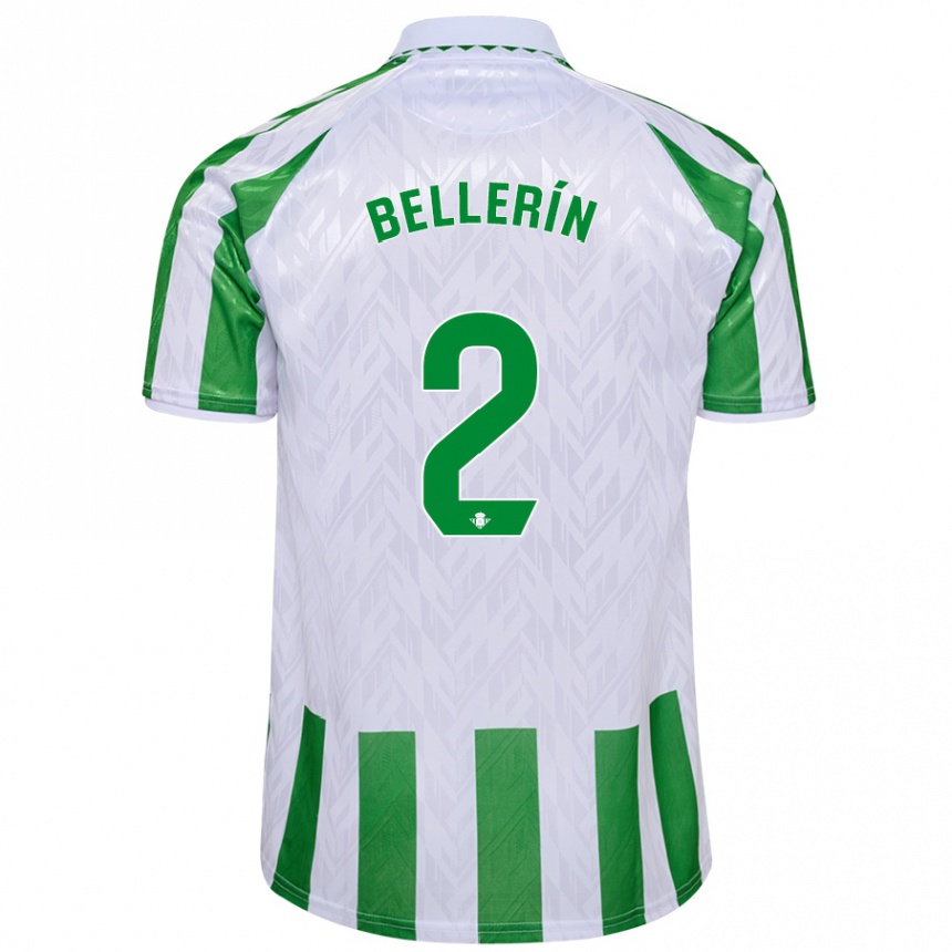 Kinder Fußball Hector Bellerin #2 Grün Weiße Streifen Heimtrikot Trikot 2024/25 T-Shirt Luxemburg