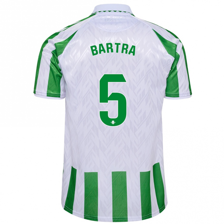 Kinder Fußball Marc Bartra #5 Grün Weiße Streifen Heimtrikot Trikot 2024/25 T-Shirt Luxemburg