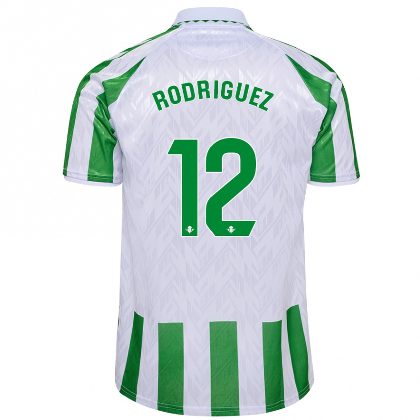 Kinder Fußball Ricardo Rodríguez #12 Grün Weiße Streifen Heimtrikot Trikot 2024/25 T-Shirt Luxemburg