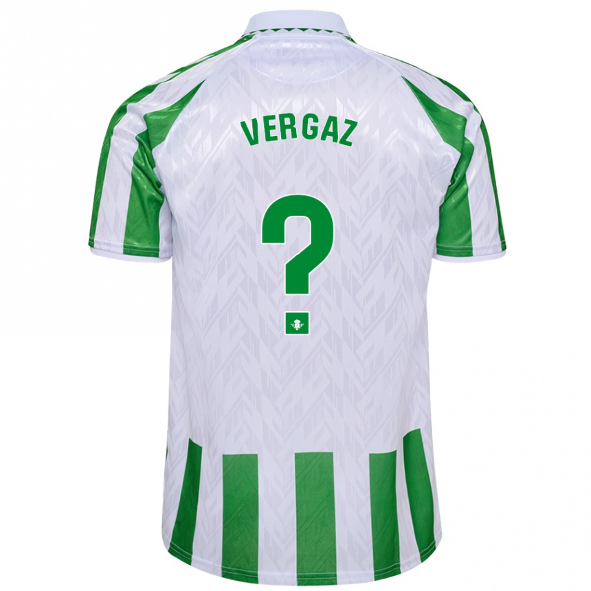 Kinder Fußball Alejandro Vergaz #0 Grün Weiße Streifen Heimtrikot Trikot 2024/25 T-Shirt Luxemburg