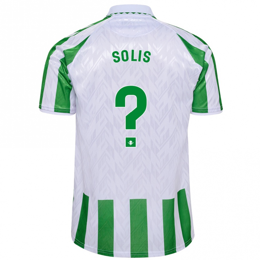 Kinder Fußball Marcos Solís #0 Grün Weiße Streifen Heimtrikot Trikot 2024/25 T-Shirt Luxemburg