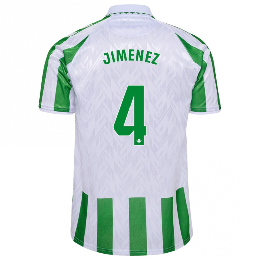 Kinder Fußball María Jiménez Gutiérrez #4 Grün Weiße Streifen Heimtrikot Trikot 2024/25 T-Shirt Luxemburg