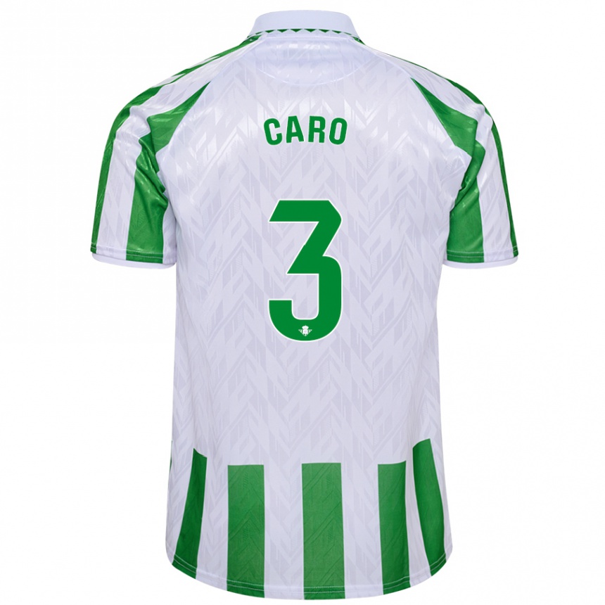 Kinder Fußball Andrés Caro #3 Grün Weiße Streifen Heimtrikot Trikot 2024/25 T-Shirt Luxemburg