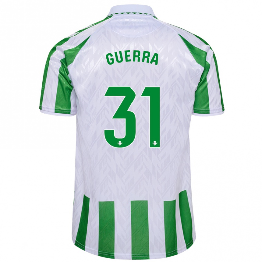 Kinder Fußball Ana Guerra Morcillo #31 Grün Weiße Streifen Heimtrikot Trikot 2024/25 T-Shirt Luxemburg