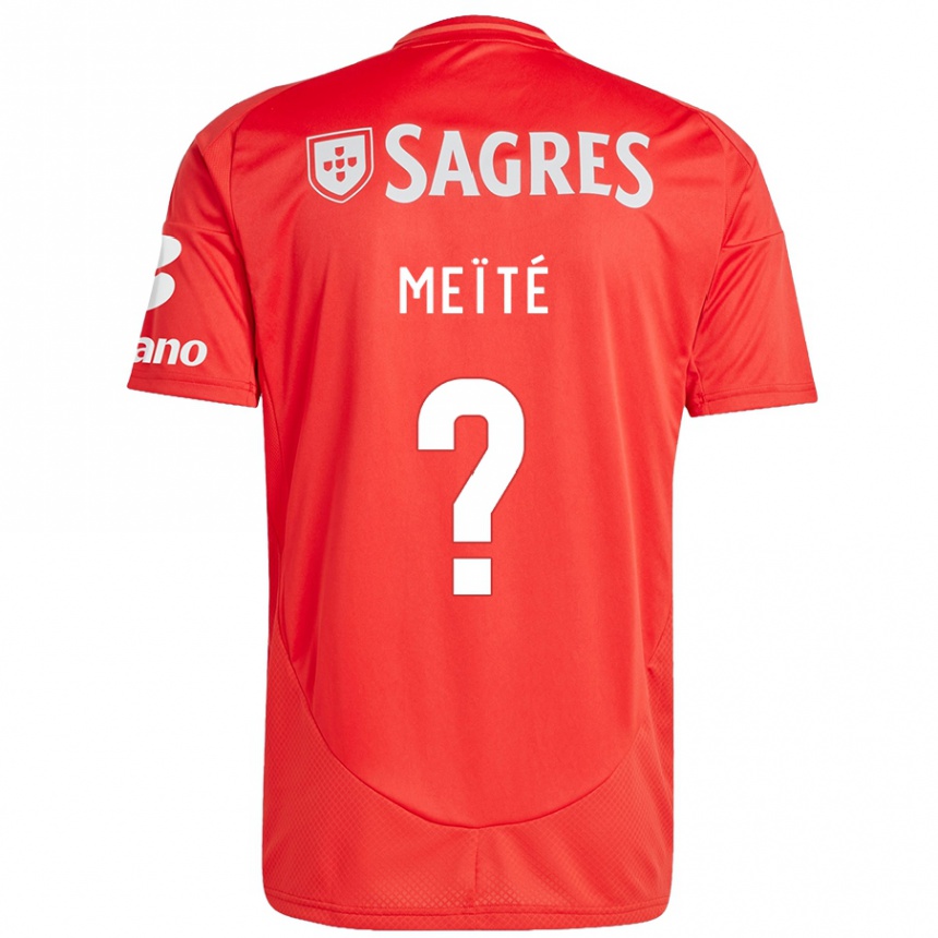 Kinder Fußball Soualiho Meïté #0 Rot Weiß Heimtrikot Trikot 2024/25 T-Shirt Luxemburg