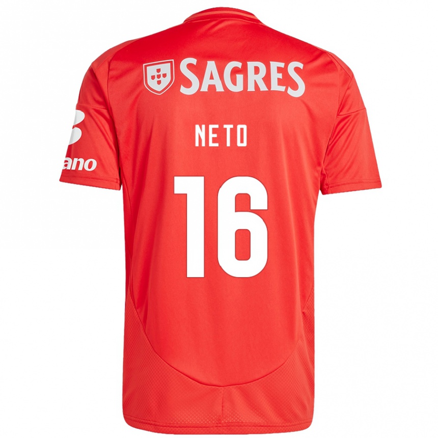 Kinder Fußball Martim Neto #16 Rot Weiß Heimtrikot Trikot 2024/25 T-Shirt Luxemburg