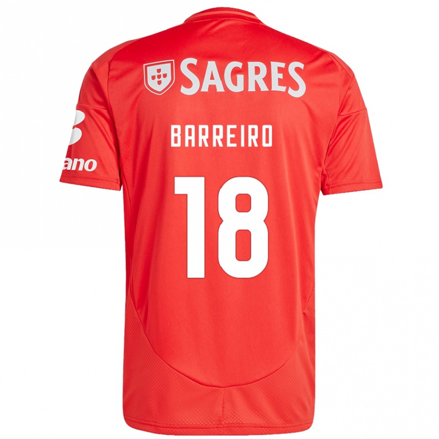 Kinder Fußball Leandro Barreiro #18 Rot Weiß Heimtrikot Trikot 2024/25 T-Shirt Luxemburg