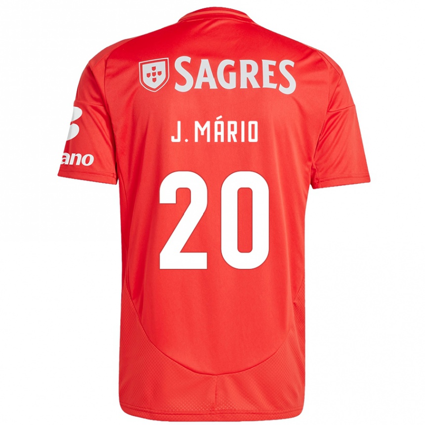 Kinder Fußball João Mário #20 Rot Weiß Heimtrikot Trikot 2024/25 T-Shirt Luxemburg