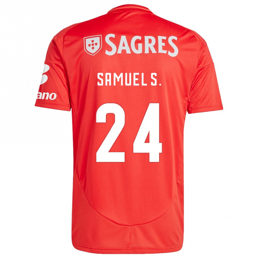 Kinder Fußball Samuel Soares #24 Rot Weiß Heimtrikot Trikot 2024/25 T-Shirt Luxemburg