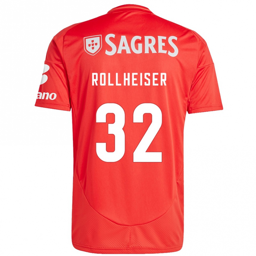 Kinder Fußball Benjamín Rollheiser #32 Rot Weiß Heimtrikot Trikot 2024/25 T-Shirt Luxemburg